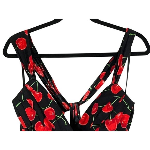 Torrid Dress 12 Black Skater Cherry Retro Pinup Fairy Goth Whimsical Punk - Picture 4 of 16